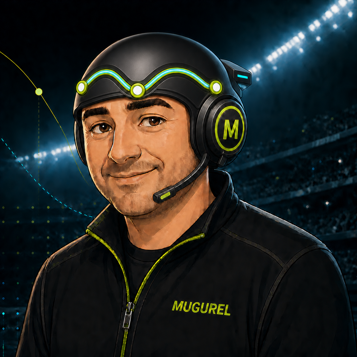 Mugurel purtând Casca Semnal M-Orbit